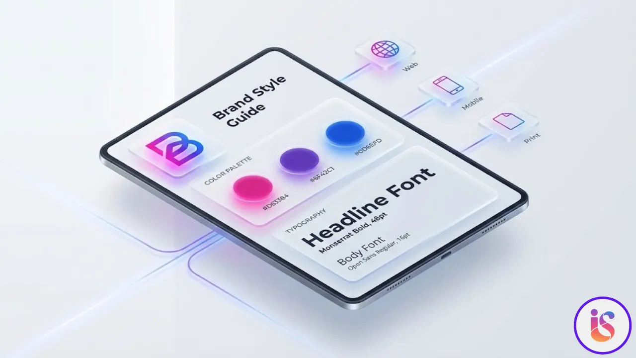 Digitaler Marken-Styleguide auf einem Tablet