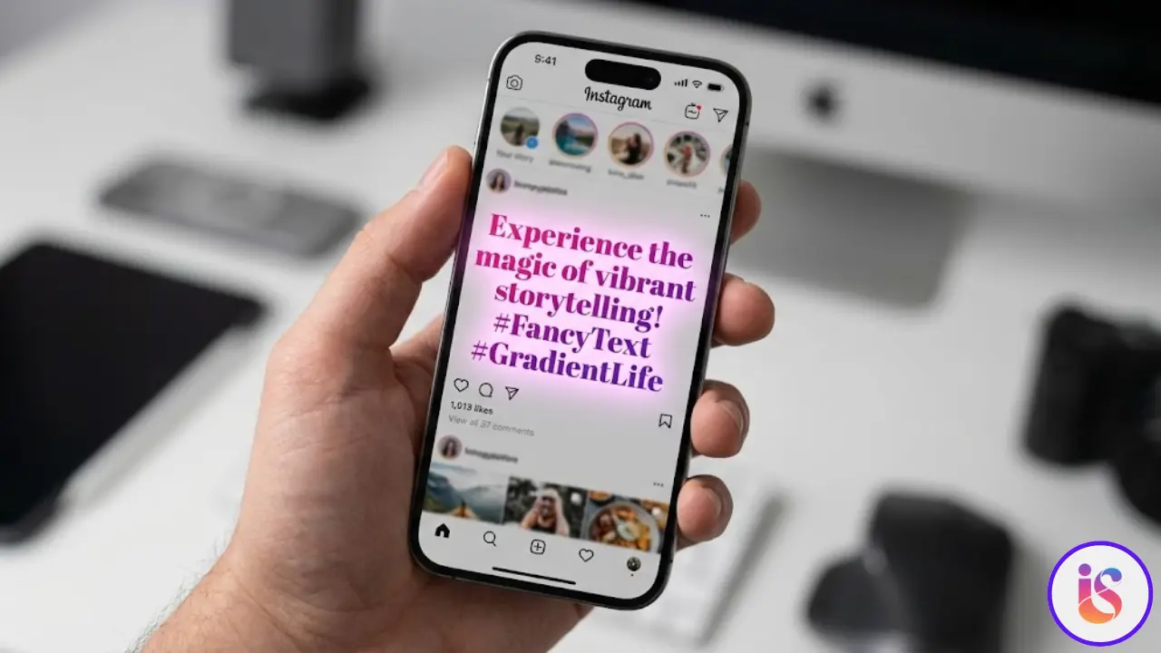 Instagram-Post mit Neon-Schriftarten für mehr Engagement.